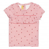 Βαμβακερό ριγέ μπλουζάκι με καρδιές για το μωρό Chicco 266442 
