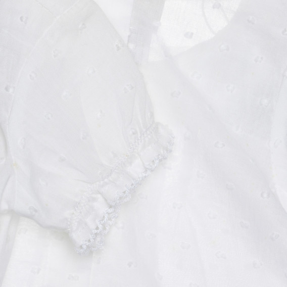 Βαμβακερή μπλούζα με κοντό μανίκι και γιακά για μωρό, λευκή Chicco 266817 3