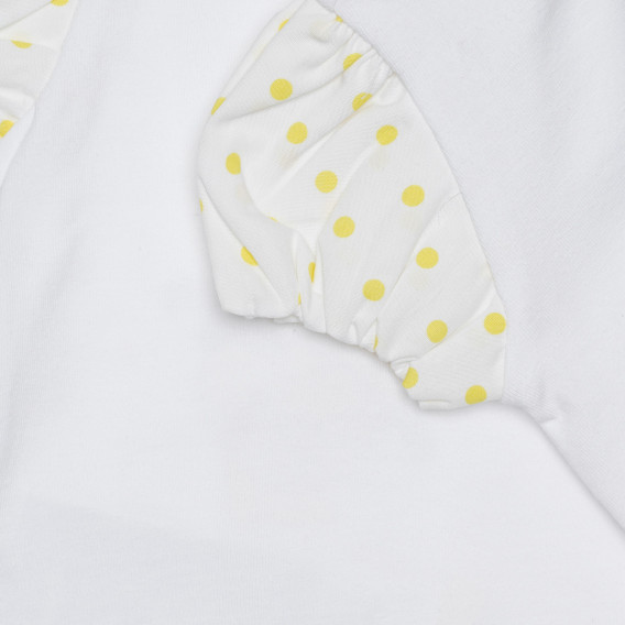 Βαμβακερό μπλουζάκι με μωρό αρκούδα σε λευκό και κίτρινο χρώμα Chicco 266825 3