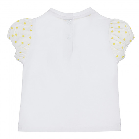 Βαμβακερό μπλουζάκι με μωρό αρκούδα σε λευκό και κίτρινο χρώμα Chicco 266826 4