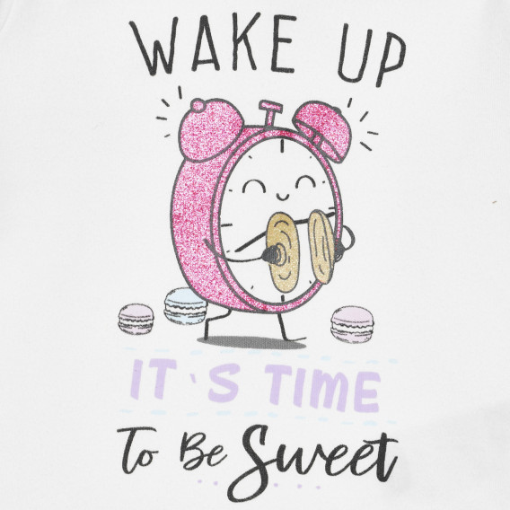 Βαμβακερές πιτζάμες WAKE UP για μωρό σε λευκό και ροζ χρώμα Chicco 266930 3