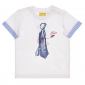 Βαμβακερό μπλουζάκι με ενδιαφέρον σχέδιο για μωρό, λευκό Chicco 267028 