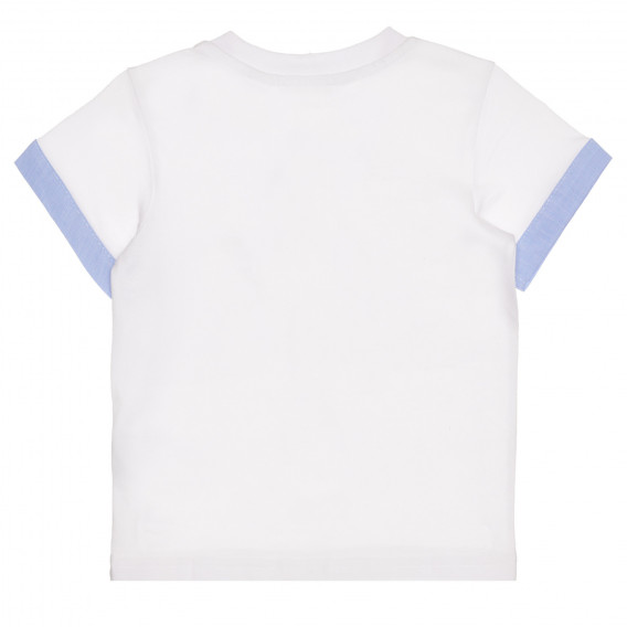 Βαμβακερό μπλουζάκι με ενδιαφέρον σχέδιο για μωρό, λευκό Chicco 267031 4