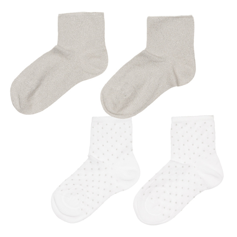 Βαμβακερό σετ από δύο ζευγάρια κάλτσες με λαμπερά νήματα  267048
