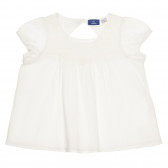 Βαμβακερή μπλούζα με κοντά μανίκια και κέντημα, λευκή Chicco 267052 