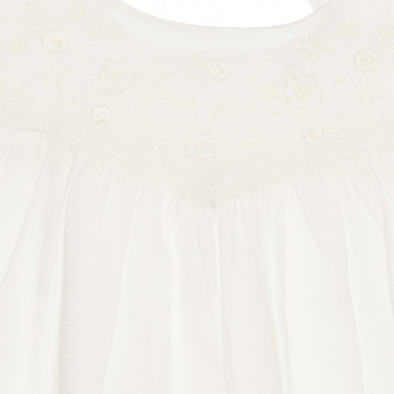 Βαμβακερή μπλούζα με κοντά μανίκια και κέντημα, λευκή Chicco 267053 2