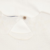Βαμβακερή μπλούζα με κοντά μανίκια και κέντημα, λευκή Chicco 267054 3