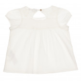Βαμβακερή μπλούζα με κοντά μανίκια και κέντημα, λευκή Chicco 267055 4