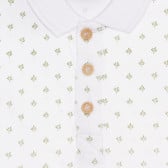 Βαμβακερό μπλουζάκι με floral μοτίβα και γιακά, λευκό Chicco 267057 2