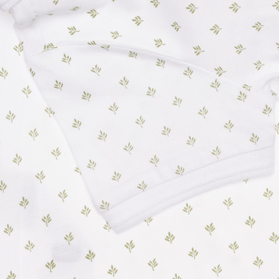 Βαμβακερό μπλουζάκι με floral μοτίβα και γιακά, λευκό Chicco 267058 3