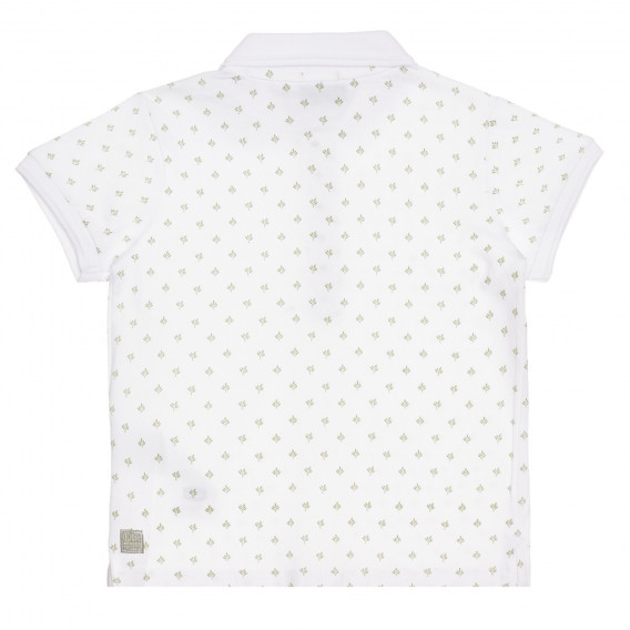 Βαμβακερό μπλουζάκι με floral μοτίβα και γιακά, λευκό Chicco 267059 4