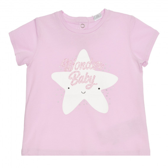 Βαμβακερό μπλουζάκι WONDER BABY για μωρό, μοβ Chicco 267114 