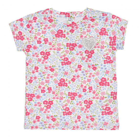 Βαμβακερό μπλουζάκι με μοτίβα λουλουδιών για μωρό Chicco 267134 