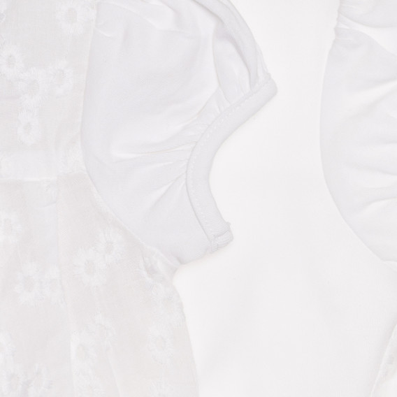 Βαμβακερό μπλουζάκι με διακόσμηση για μωρά, λευκό Chicco 267165 3