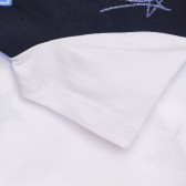 Βαμβακερό μπλουζάκι με εκτύπωση σε λευκό και μπλε χρώμα Chicco 267214 2