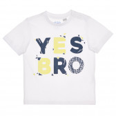 Βαμβακερό μπλουζάκι YES BRO για μωρό, λευκό Chicco 267220 