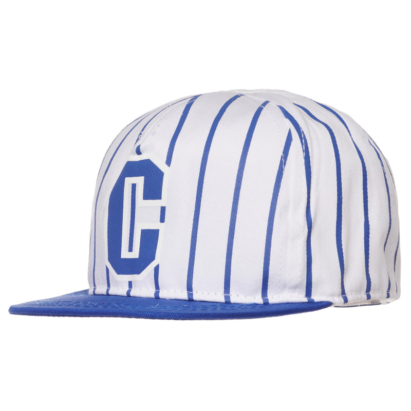 Βρεφικό καπέλο με γείσο σε λευκό και μπλε χρώμα  267371