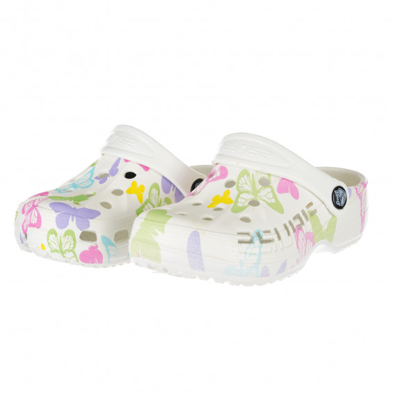 Παντόφλες από καουτσούκ με εκτύπωση πεταλούδων για ένα μωρό, λευκό 2Surf 267681 