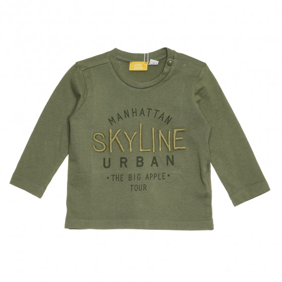 Βαμβακερό μπλουζάκι SKYLINE για μωρό, πράσινο Chicco 267845 