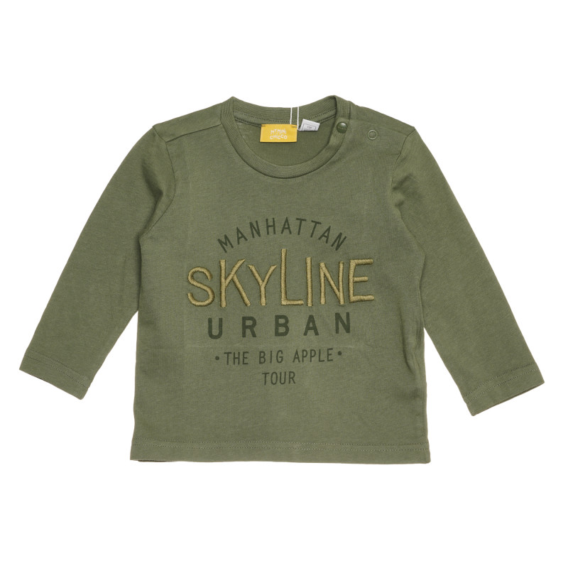 Βαμβακερό μπλουζάκι SKYLINE για μωρό, πράσινο  267845
