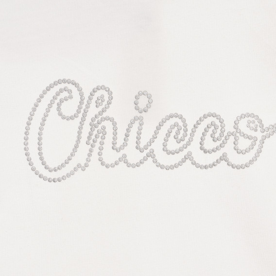 Βαμβακερό μπλουζάκι με το λογότυπο της μάρκας για μωρό, λευκό Chicco 267878 2