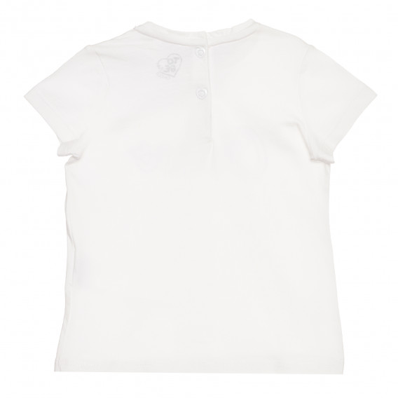 Βαμβακερό μπλουζάκι με το λογότυπο της μάρκας για μωρό, λευκό Chicco 267879 4