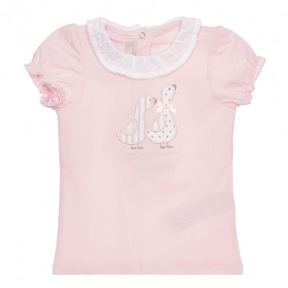 Βαμβακερό μπλουζάκι με πάπιες, ροζ Chicco 267881 