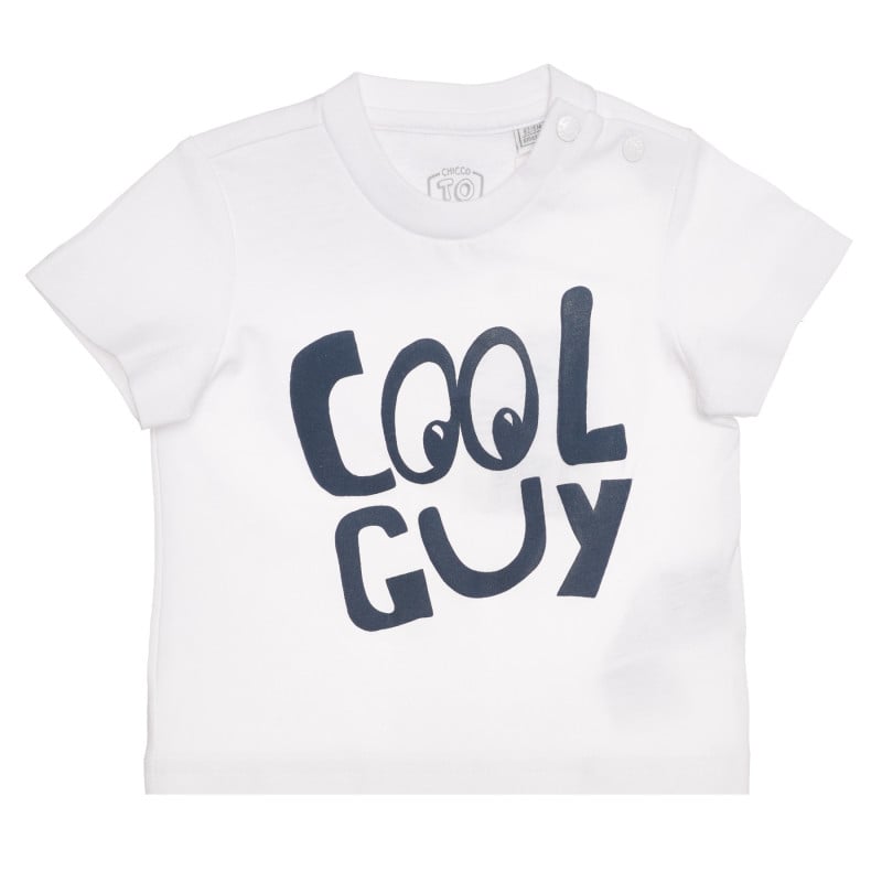 Βαμβακερό μπλουζάκι COOL GUY για μωρό, λευκό  267893