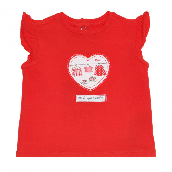 Βαμβακερό μπλουζάκι με καρδιά, κόκκινο Chicco 267918 