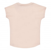 Μπλουζάκι από οργανικό βαμβάκι με λουλουδάτο σχέδιο και στάμπα, ροζ Name it 268006 4