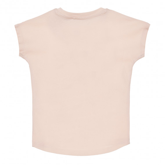 Μπλουζάκι από οργανικό βαμβάκι με λουλουδάτο σχέδιο και στάμπα, ροζ Name it 268006 4