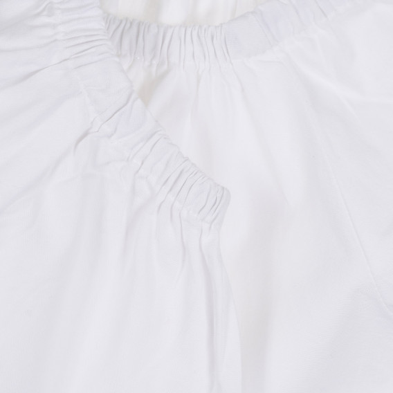 Βαμβακερή μπλούζα με κοντά μανίκια, λευκή Benetton 268066 2