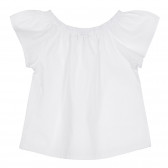Βαμβακερή μπλούζα με κοντά μανίκια, λευκή Benetton 268067 3