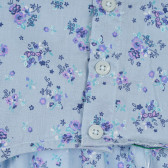 Βαμβακερή μπλούζα με floral print, μπλε Benetton 268085 2