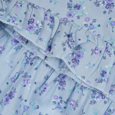 Βαμβακερή μπλούζα με floral print, μπλε Benetton 268086 3