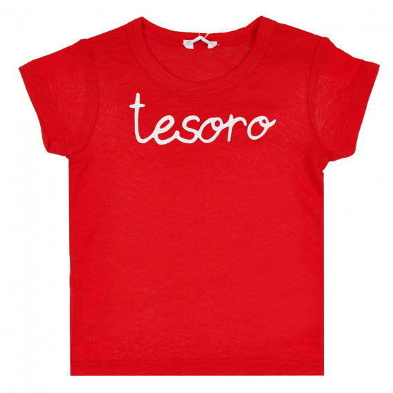 Βαμβακερό μπλουζάκι για μωρό, κόκκινο Benetton 268098 