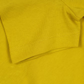 Βαμβακερό μπλουζάκι με την επιγραφή Indigo boy για μωρό, κίτρινο Benetton 268152 3