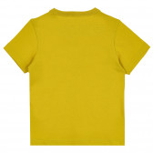 Βαμβακερό μπλουζάκι με την επιγραφή Indigo boy για μωρό, κίτρινο Benetton 268153 4
