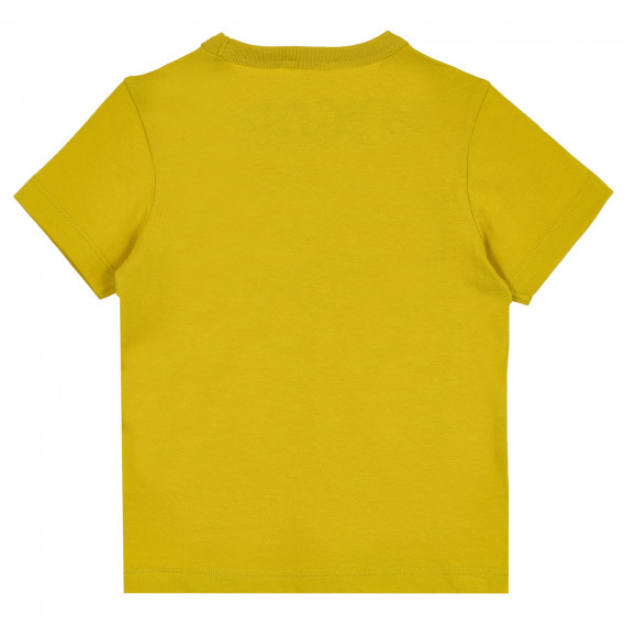 Βαμβακερό μπλουζάκι με την επιγραφή Indigo boy για μωρό, κίτρινο Benetton 268153 4