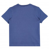 Βαμβακερό μπλουζάκι με την επιγραφή Indigo boy for baby, μπλε Benetton 268157 4