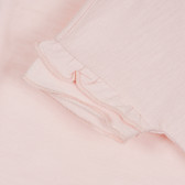 Βαμβακερό μπλουζάκι με μπούκλες, ανοιχτό ροζ Benetton 268159 2