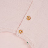 Βαμβακερό μπλουζάκι με μπούκλες, ανοιχτό ροζ Benetton 268160 3