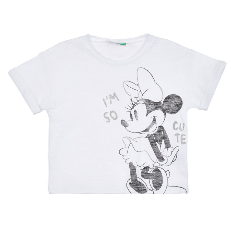 Βαμβακερό μπλουζάκι με εκτύπωση Minnie Mouse για μωρό, λευκό  268166