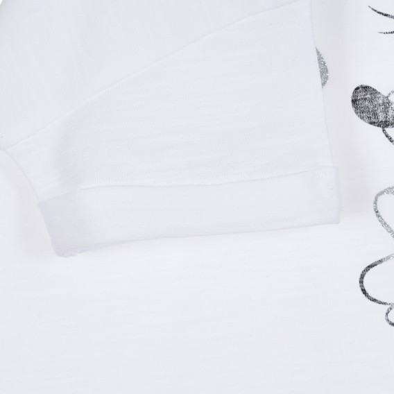 Βαμβακερό μπλουζάκι με εκτύπωση Minnie Mouse για μωρό, λευκό Benetton 268168 3