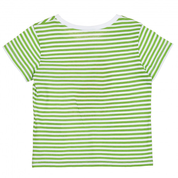 Μπλουζάκι σε πράσινες και λευκές ρίγες με βρεφική απλικέ Benetton 268177 4