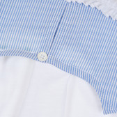 Βαμβακερή μπλούζα με πτωμένα μανίκια, λευκή Benetton 268228 3