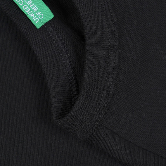 Βαμβακερό μπλουζάκι με γραφική εκτύπωση για μωρό, μαύρο Benetton 268267 3