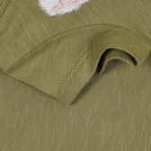 Βαμβακερό μπλουζάκι με εκτυπώσεις και μπροκάρ για μωρά, πράσινο Benetton 268328 3