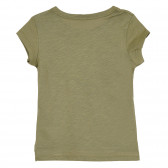 Βαμβακερό μπλουζάκι με εκτυπώσεις και μπροκάρ για μωρά, πράσινο Benetton 268329 4