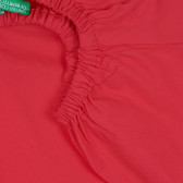 Βαμβακερή μπλούζα με κοντά μανίκια, κόκκινη Benetton 268366 2